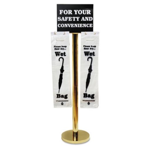 Picture of Wet Umbrella Bag Stand, 16w X 12d X 54.5h, Brass/black/white