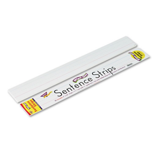 Picture of Wipe-Off Sentence Strips, 24 X 3, White, 30/pack