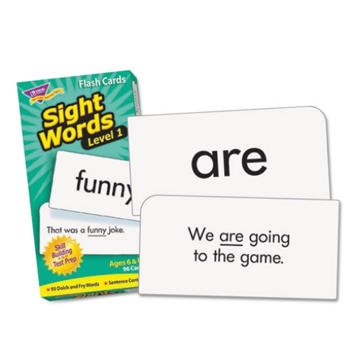 Picture of Skill Drill Flash Cards, Sight Words Set 1, 3 X 6, Black And White, 96/set