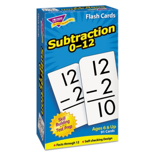 Picture of Skill Drill Flash Cards, Subtraction, 3 X 6, Black And White, 91/pack