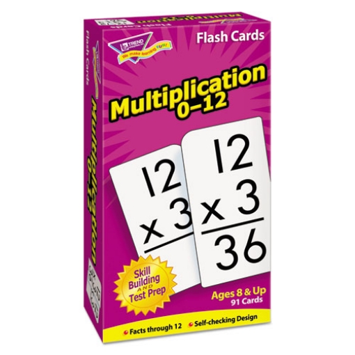 Picture of Skill Drill Flash Cards, Multiplication, 3 X 6, Black And White, 91/pack