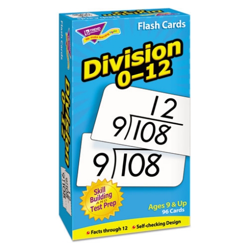 Picture of Skill Drill Flash Cards, Division, 3 X 6, Black And White, 91/pack