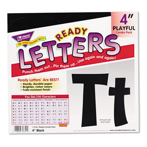 Picture of Ready Letters Playful Combo Set, Black, 4"h, 216/set