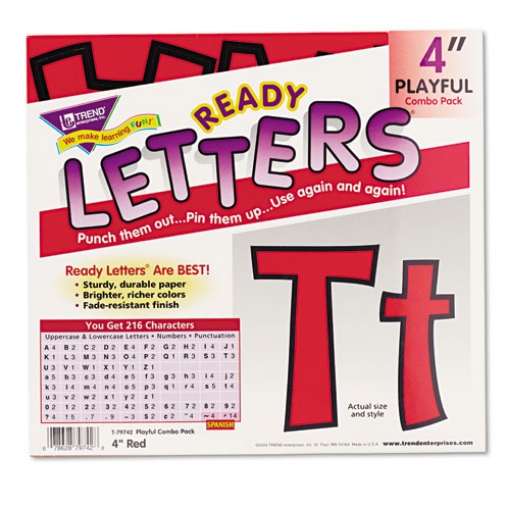 Picture of Ready Letters Playful Combo Set, Red, 4"h, 216/set