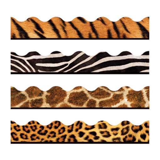 Picture of Terrific Trimmers Print Board Trim, 2.25" X 156 Ft, Animal Prints, Assorted Colors/designs