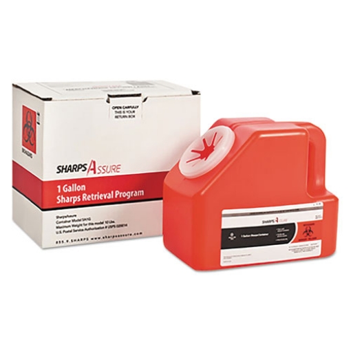 Picture of Sharps Retrieval Program Containers, 1 Gal, Cardboard/plastic, Red