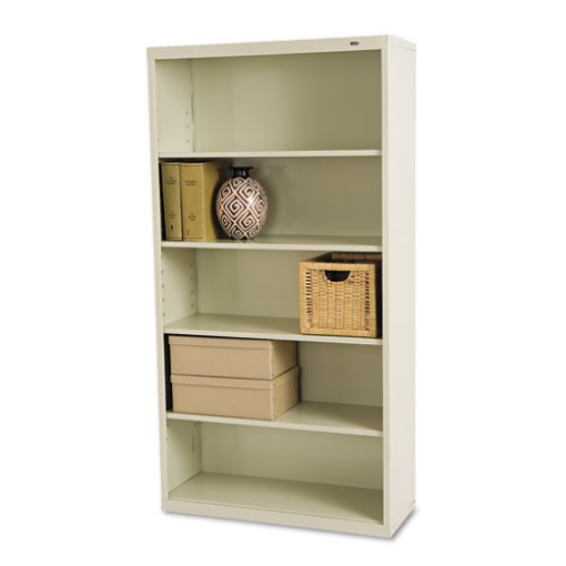 Picture of Metal Bookcase, Five-Shelf, 34.5w x 13.5d x 66h, Putty
