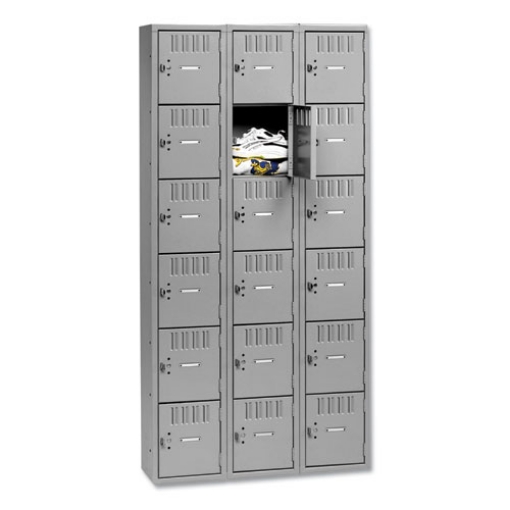 Picture of Box Compartments, Triple Stack, 36w X 18d X 72h, Medium Gray