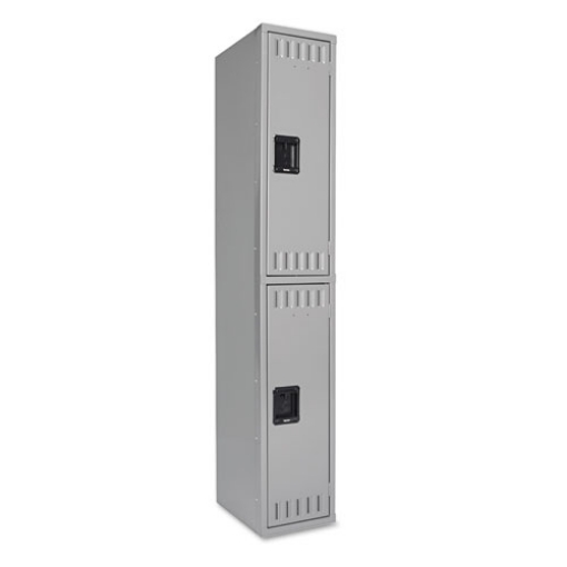 Picture of Double Tier Locker, Single Stack, 12w X 18d X 72h, Medium Gray