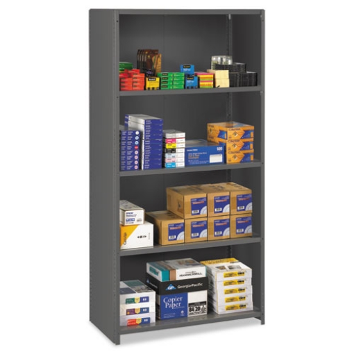 Picture of CLOSED COMMERCIAL STEEL SHELVING, FIVE-SHELF, 36W X 18D X 75H, MEDIUM GRAY