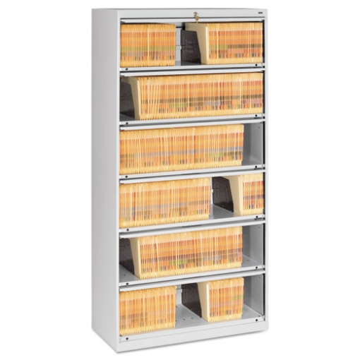 Picture of Fixed Shelf Enclosed-Format Lateral File For End-Tab Folders, 6 Legal/letter File Shelves, Light Gray, 36" X 16.5" X 75.25"