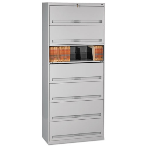 Picture of Fixed Shelf Enclosed-Format Lateral File For End-Tab Folders, 7 Legal/letter File Shelves, Light Gray, 36" X 16.5" X 87"