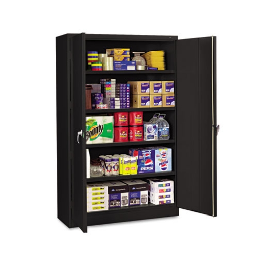 Picture of Assembled Jumbo Steel Storage Cabinet, 48w X 18d X 78h, Black