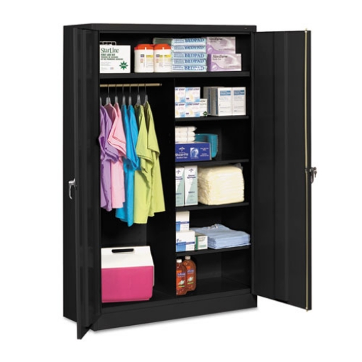 Picture of Jumbo Combination Steel Storage Cabinet, 48w X 24d X 78h, Black