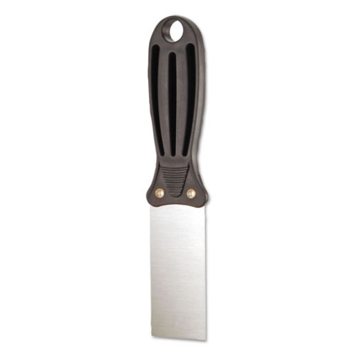 Picture of Putty Knife, 1.5" Wide, Carbon Steel Blade, Flexible Handle, Black/Silver, 24/Carton