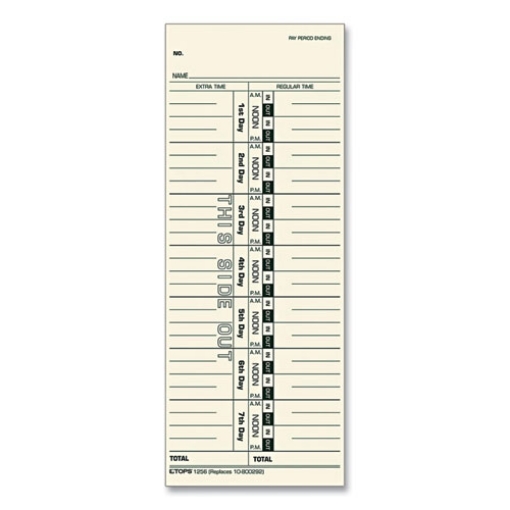 Picture of Time Clock Cards, Replacement For 10-800292, One Side, 3.5 X 9, 500/box
