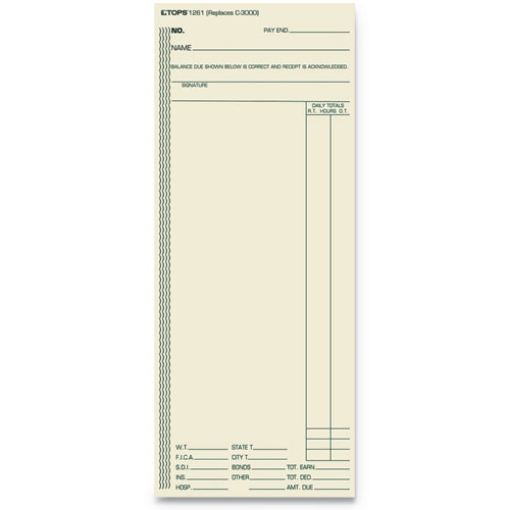 Picture of Time Clock Cards, Replacement For Atr206/c3000/m-154, One Side, 3.38 X 8.25, 500/box