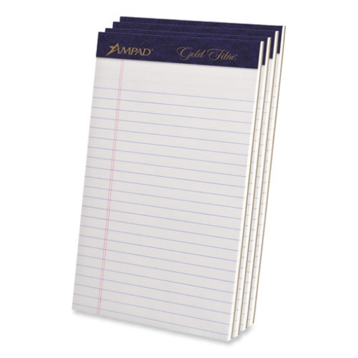 Picture of Gold Fibre Writing Pads, Narrow Rule, 50 White 5 X 8 Sheets, 4/pack