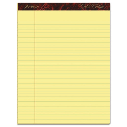 Picture of Gold Fibre Quality Writing Pads, Narrow Rule, 50 Canary-Yellow 8.5 X 11.75 Sheets, Dozen