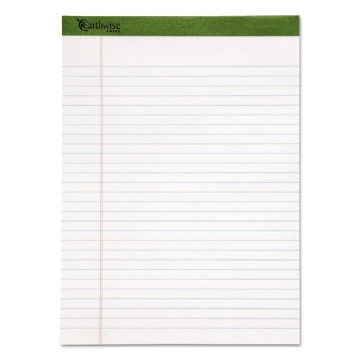 Picture of Earthwise By Ampad Recycled Writing Pad, Wide/legal Rule, Politex Green Headband, 50 White 8.5 X 11.75 Sheets, Dozen