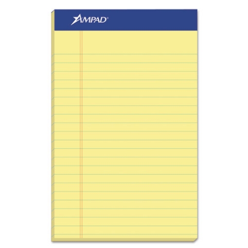 Picture of Perforated Writing Pads, Narrow Rule, 50 Canary-Yellow 5 X 8 Sheets, Dozen