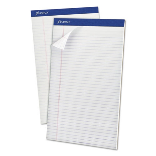 Picture of Perforated Writing Pads, Wide/legal Rule, 50 White 8.5 X 14 Sheets, Dozen