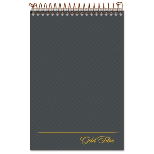 Picture of Gold Fibre Steno Pads, Gregg Rule, Designer Diamond Pattern Gray/gold Cover, 100 White 6 X 9 Sheets