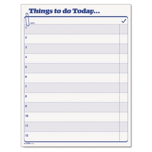 Picture of "Things To Do Today" Daily Agenda Pad, One-Part (No Copies), 8.5 x 11, 100 Forms Total