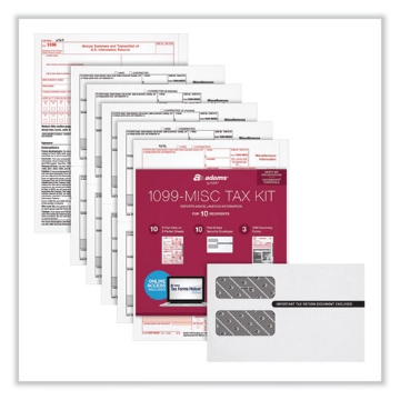 Picture of 1099-MISC Five-Part Laser Forms and Envelopes, Fiscal Year: 2023, 5-Part Carbonless, 8 x 5, 2 Forms/Sheet, 10 Forms Total