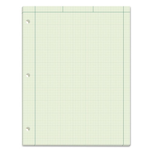 Picture of Engineering Computation Pads, Cross-Section Quad Rule (5 Sq/in, 1 Sq/in), Black/green Cover, 100 Green-Tint 8.5 X 11 Sheets