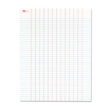 Picture of Data Pad with Plain Column Headings, Data/Lab-Record Format, 13 Columns, 8.5 x 11, White, 50 Sheets