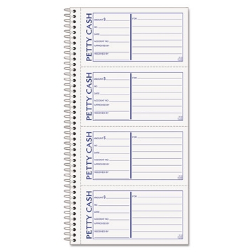 Picture of Petty Cash Receipt Book, Two-Part Carbonless, 5 x 2.75, 4 Forms/Sheet, 200 Forms Total