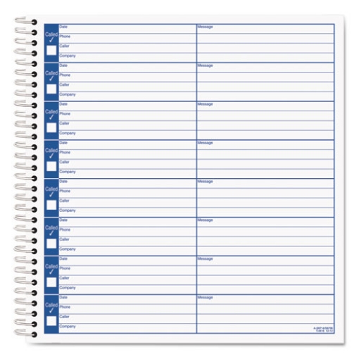 Picture of Voice Message Log Books, One-Part (No Copies), 8 x 1, 8 Forms/Sheet, 800 Forms Total