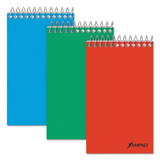 Picture of Memo Pads, Narrow Rule, Assorted Cover Colors, 60 White 3 X 5 Sheets, 3/pack