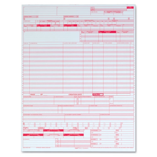 Picture of UB04 Hospital Insurance Claim Form for Laser Printers, One-Part (No Copies), 8.5 x 11, 2,500 Forms Total