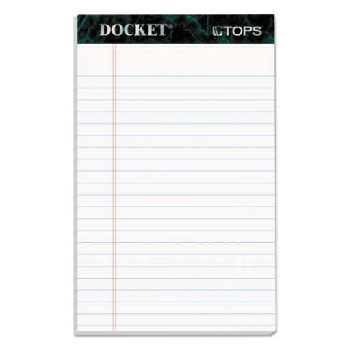 Picture of Docket Ruled Perforated Pads, Narrow Rule, 50 White 5 X 8 Sheets, 12/pack