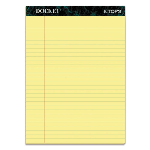 Picture of Docket Ruled Perforated Pads, Wide/legal Rule, 50 Canary-Yellow 8.5 X 11.75 Sheets, 12/pack