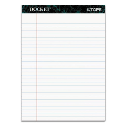 Picture of Docket Ruled Perforated Pads, Wide/legal Rule, 50 White 8.5 X 11.75 Sheets, 12/pack