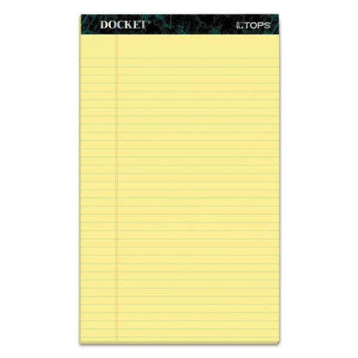 Picture of Docket Ruled Perforated Pads, Wide/legal Rule, 50 Canary-Yellow 8.5 X 14 Sheets, 12/pack