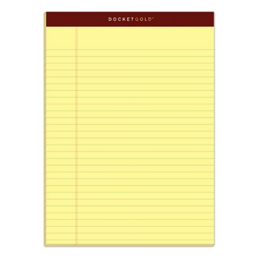 Picture of Docket Gold Ruled Perforated Pads, Wide/legal Rule, 50 Canary-Yellow 8.5 X 11.75 Sheets, 12/pack