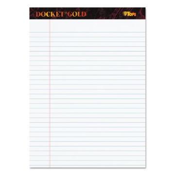 Picture of Docket Gold Ruled Perforated Pads, Wide/legal Rule, 50 White 8.5 X 11.75 Sheets, 12/pack