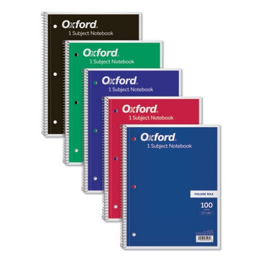 Picture of coil-lock wirebound notebook, 3-hole punched, 1-subject, medium/college rule, randomly assorted covers, (100) 11 x 8.5 sheets