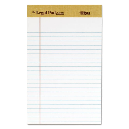 Picture of "The Legal Pad" Plus Ruled Perforated Pads With 40 Pt. Back, Narrow Rule, 50 White 5 X 8 Sheets, Dozen