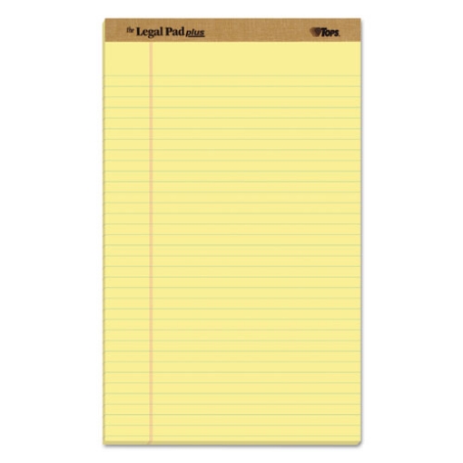 Picture of "The Legal Pad" Plus Ruled Perforated Pads With 40 Pt. Back, Wide/legal Rule, 50 Canary-Yellow 8.5 X 14 Sheets, Dozen