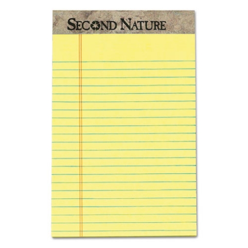 Picture of Second Nature Recycled Ruled Pads, Narrow Rule, 50 Canary-Yellow 5 X 8 Sheets, Dozen