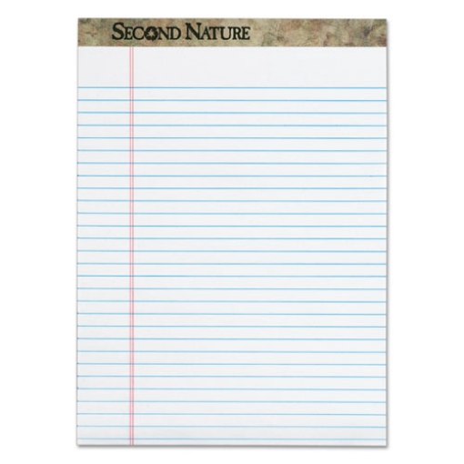 Picture of Second Nature Recycled Ruled Pads, Wide/legal Rule, 50 White 8.5 X 11.75 Sheets, Dozen