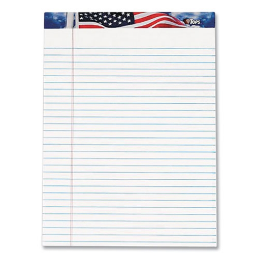 Picture of American Pride Writing Pad, Wide/legal Rule, Red/white/blue Headband, 50 White 8.5 X 11.75 Sheets, 12/pack