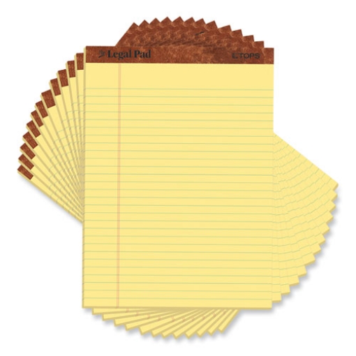 Picture of "The Legal Pad" Ruled Perforated Pads, Wide/legal Rule, 50 Canary-Yellow 8.5 X 11.75 Sheets, Dozen