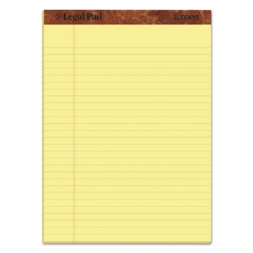 Picture of "The Legal Pad" Ruled Perforated Pads, Wide/legal Rule, 50 Canary-Yellow 8.5 X 11 Sheets, 3/pack