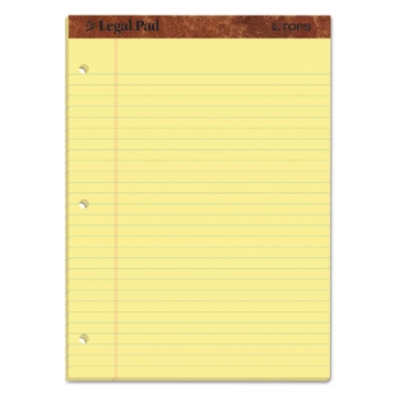 Picture of "The Legal Pad" Ruled Perforated Pads, Wide/legal Rule, 50 Canary-Yellow 8.5 X 11.75 Sheets, Dozen